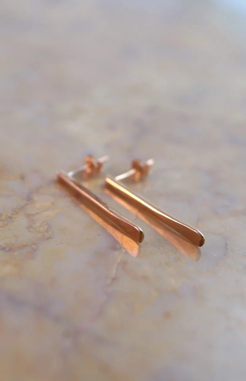 Sunburst Stud Earrings in Solid 14K Gold or Rose Gold