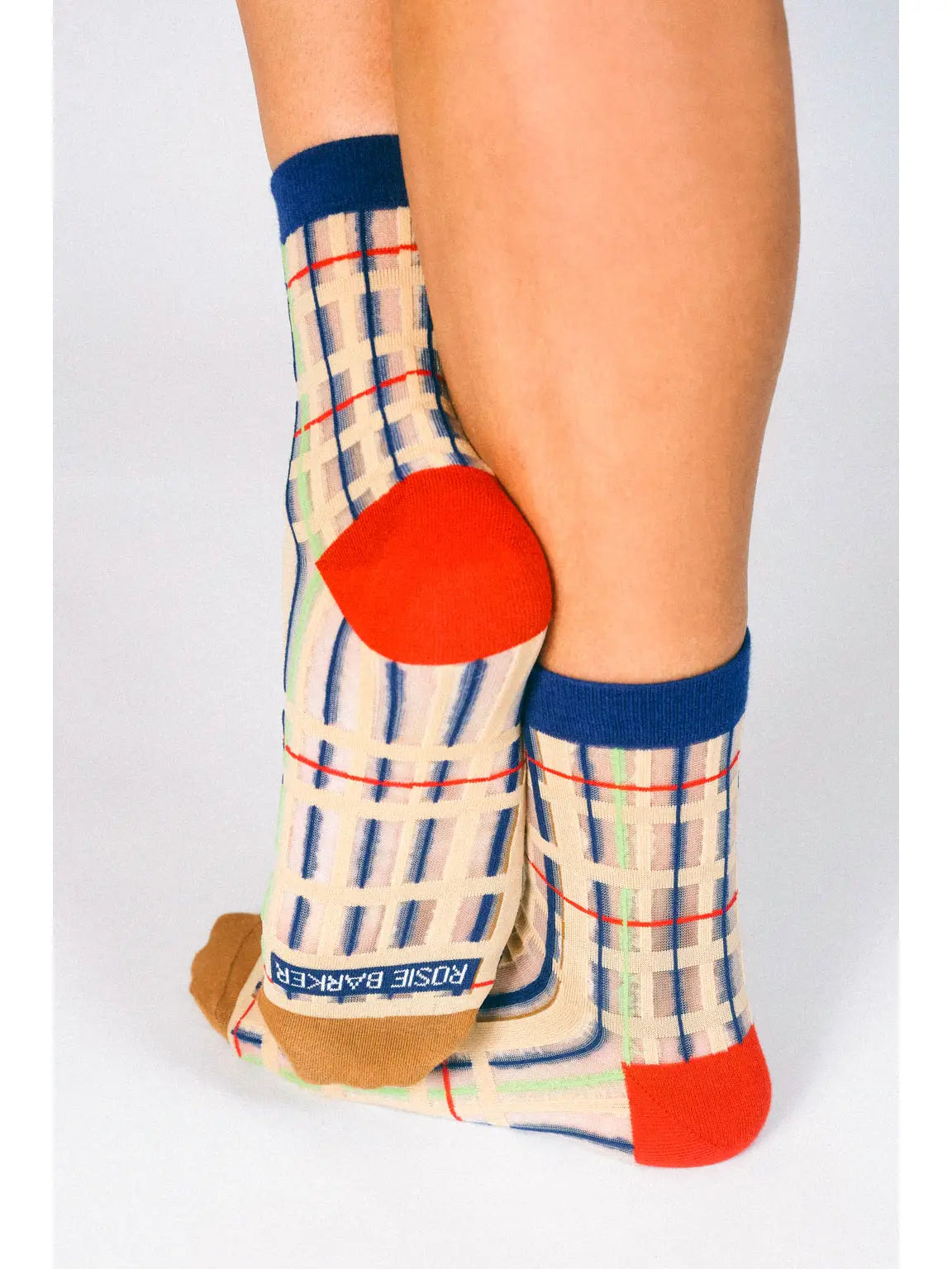 Sheer Grid Ankle Socks by Rosie Barker