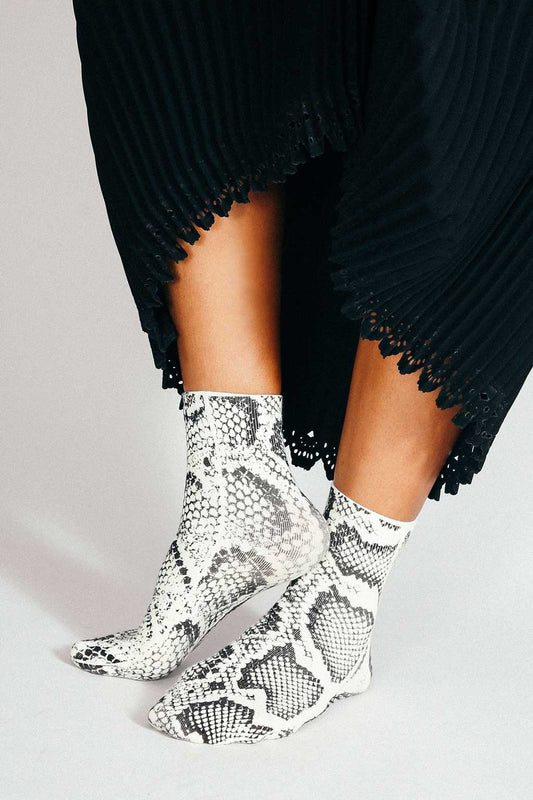 Screenprint Snake Ankle Socks