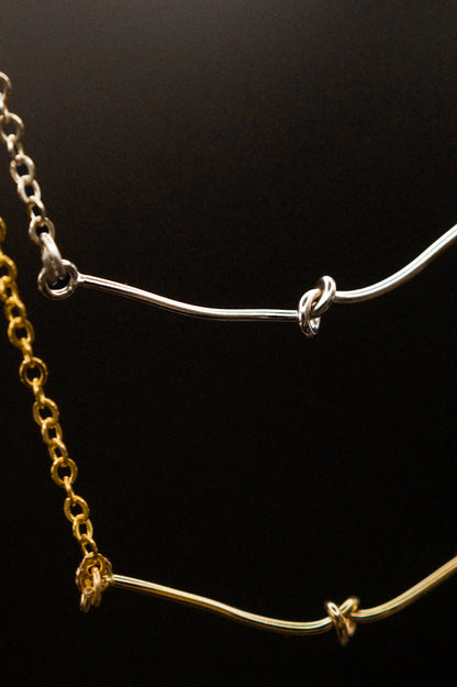 Tied Knot Necklace, Gold Fill, Rose Gold Fill, or Sterling Silver