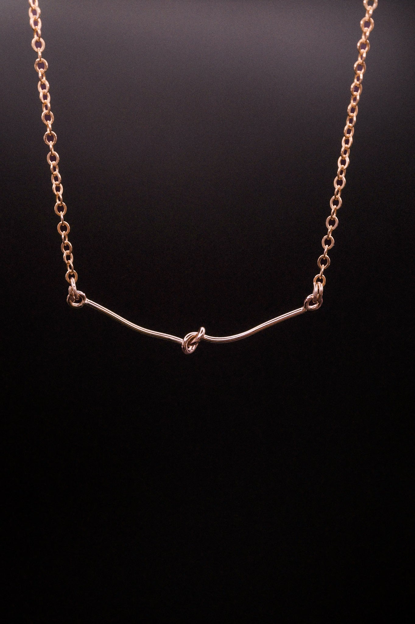 Tied Knot Necklace, Gold Fill, Rose Gold Fill, or Sterling Silver