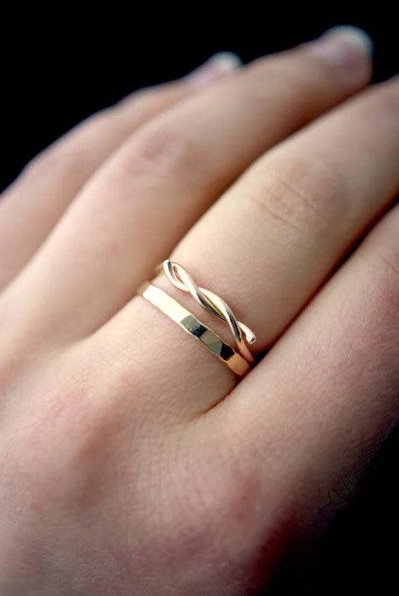 Barbed Wire Ring, Solid 14K Gold
