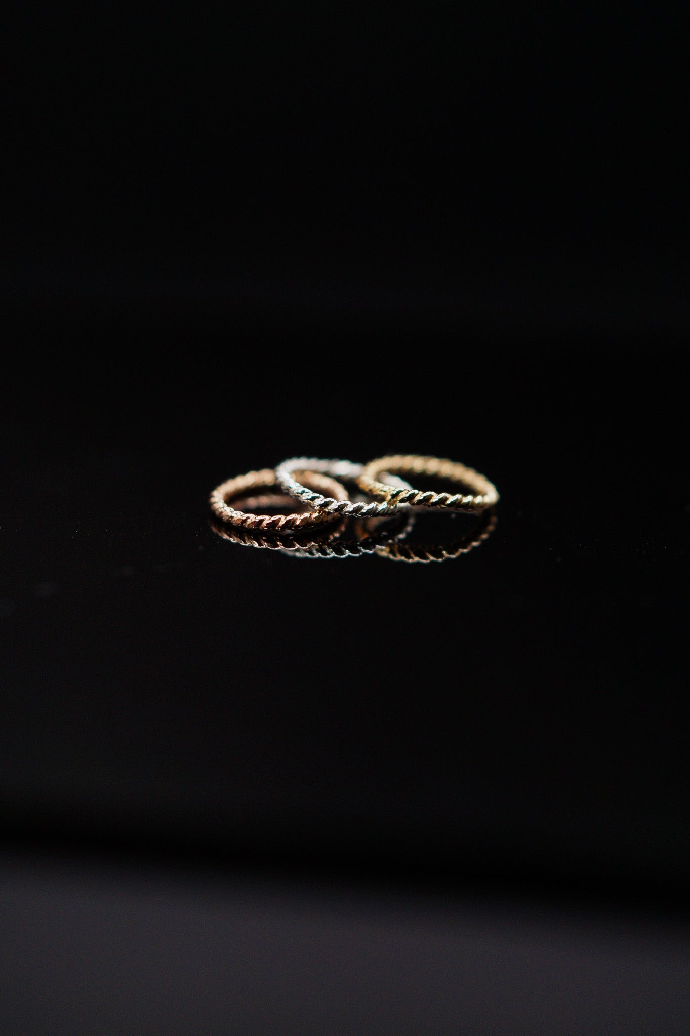 Twist Huggie Hoop Earring in Solid 14K Rose Gold