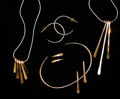 Sunburst Stud Earrings in Solid 14K Gold or Rose Gold