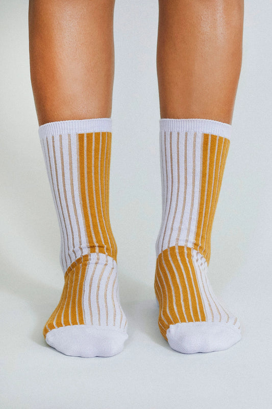 Lavender & Rust Crew Socks