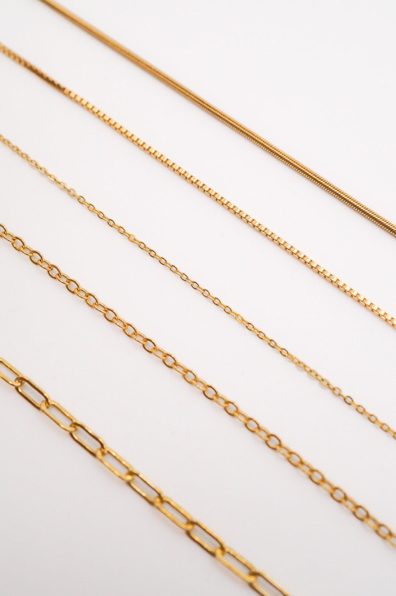 Box Chain Necklace, Solid 14K Gold