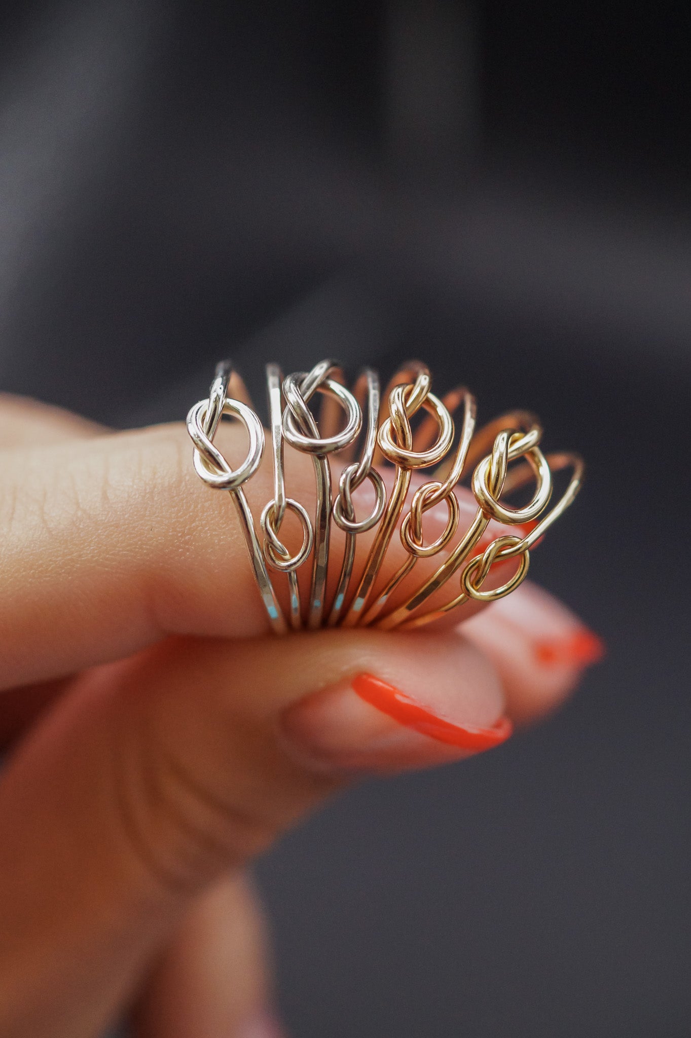 Open Knot Ring, Solid 14K White Gold