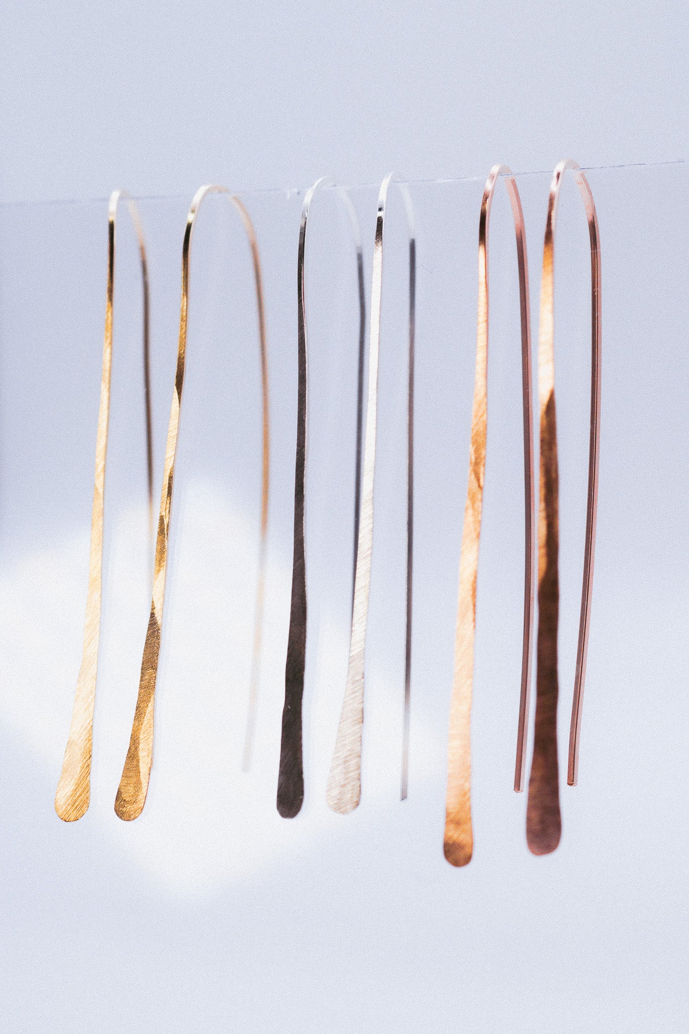 Long Arch Earrings in Solid Gold