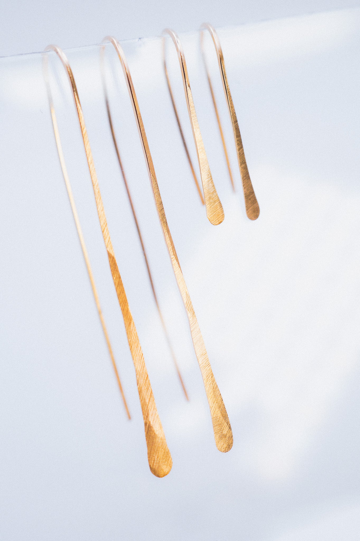 Long Arch Earrings in Solid Gold
