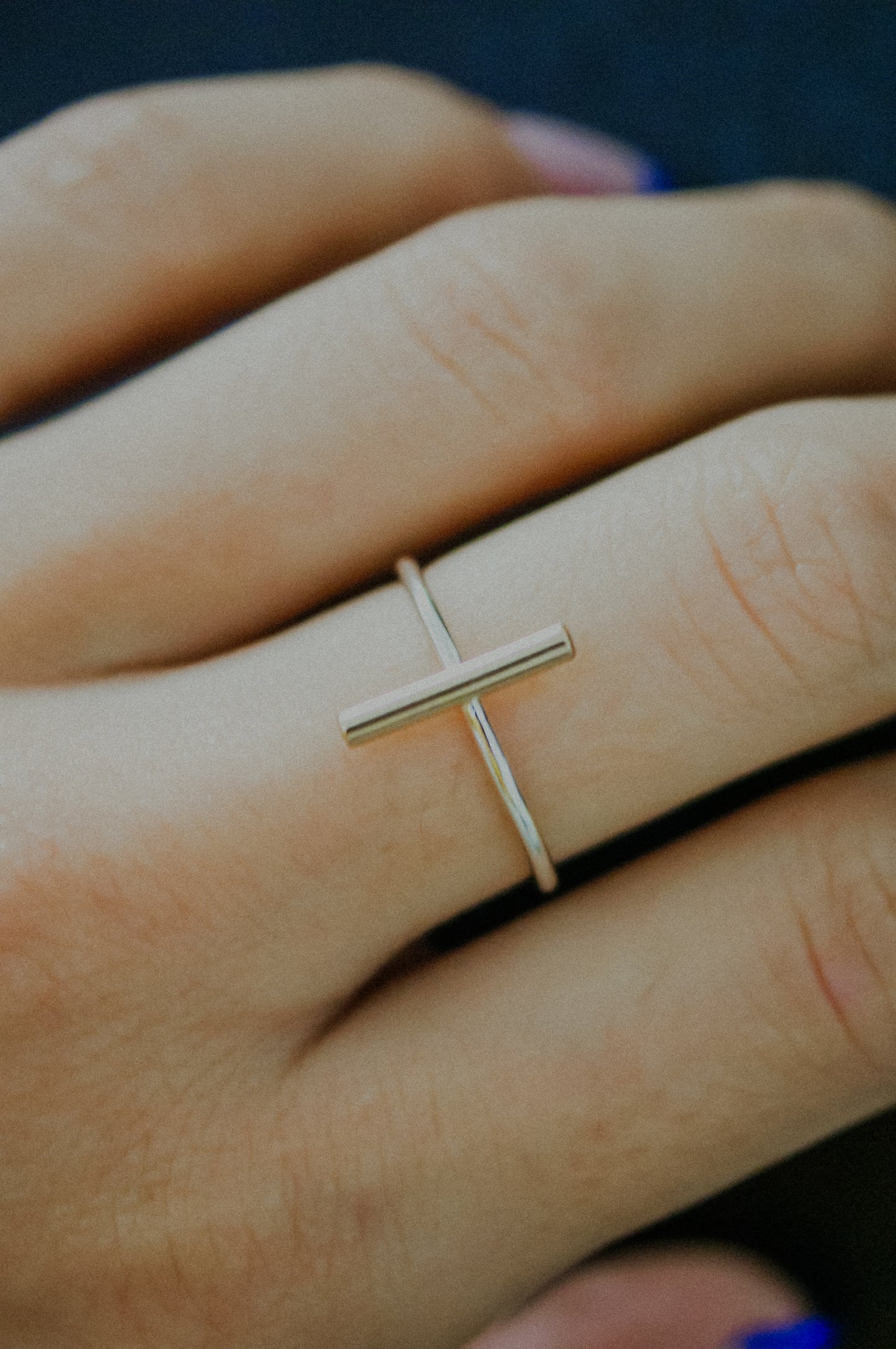 Mini Bar Ring, Sterling Silver