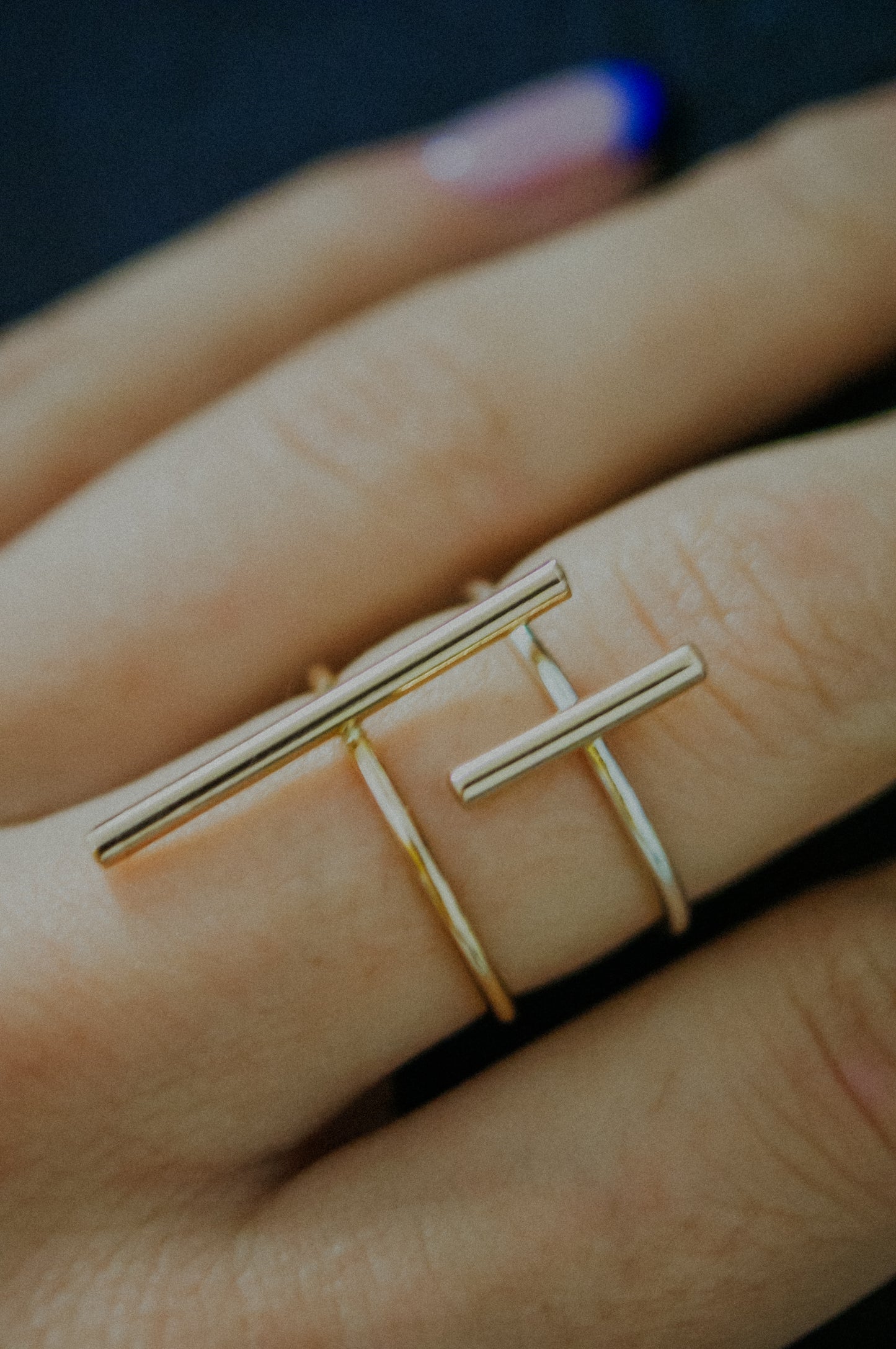 Mini Bar Ring, Sterling Silver
