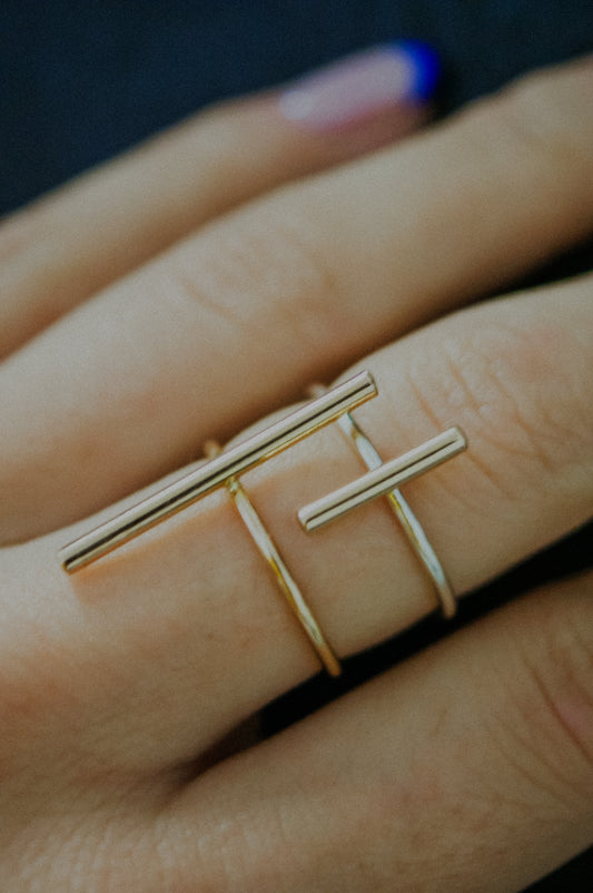 Mini Bar Ring, Sterling Silver