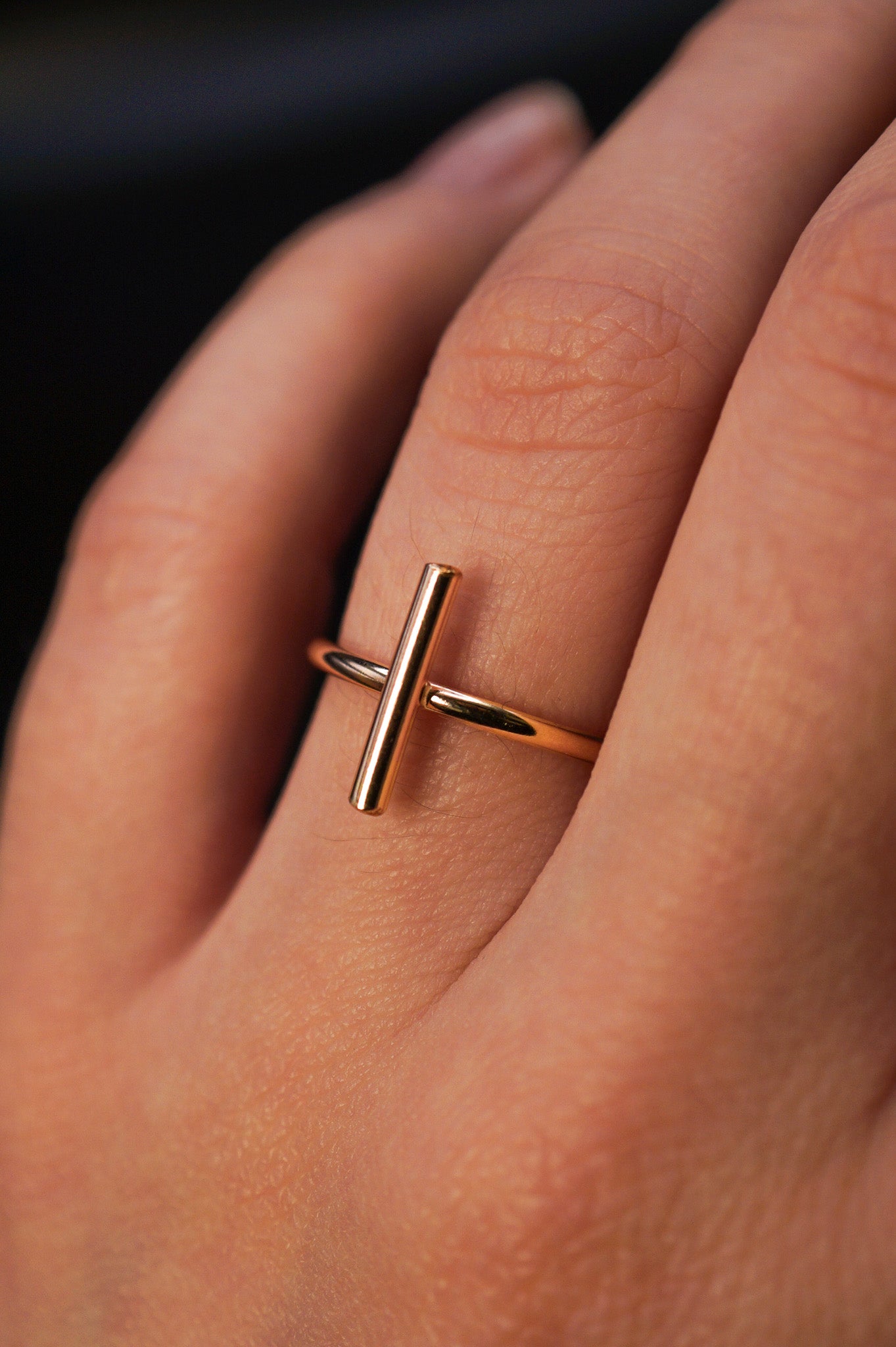 Mini Bar Ring, 14K Gold Fill