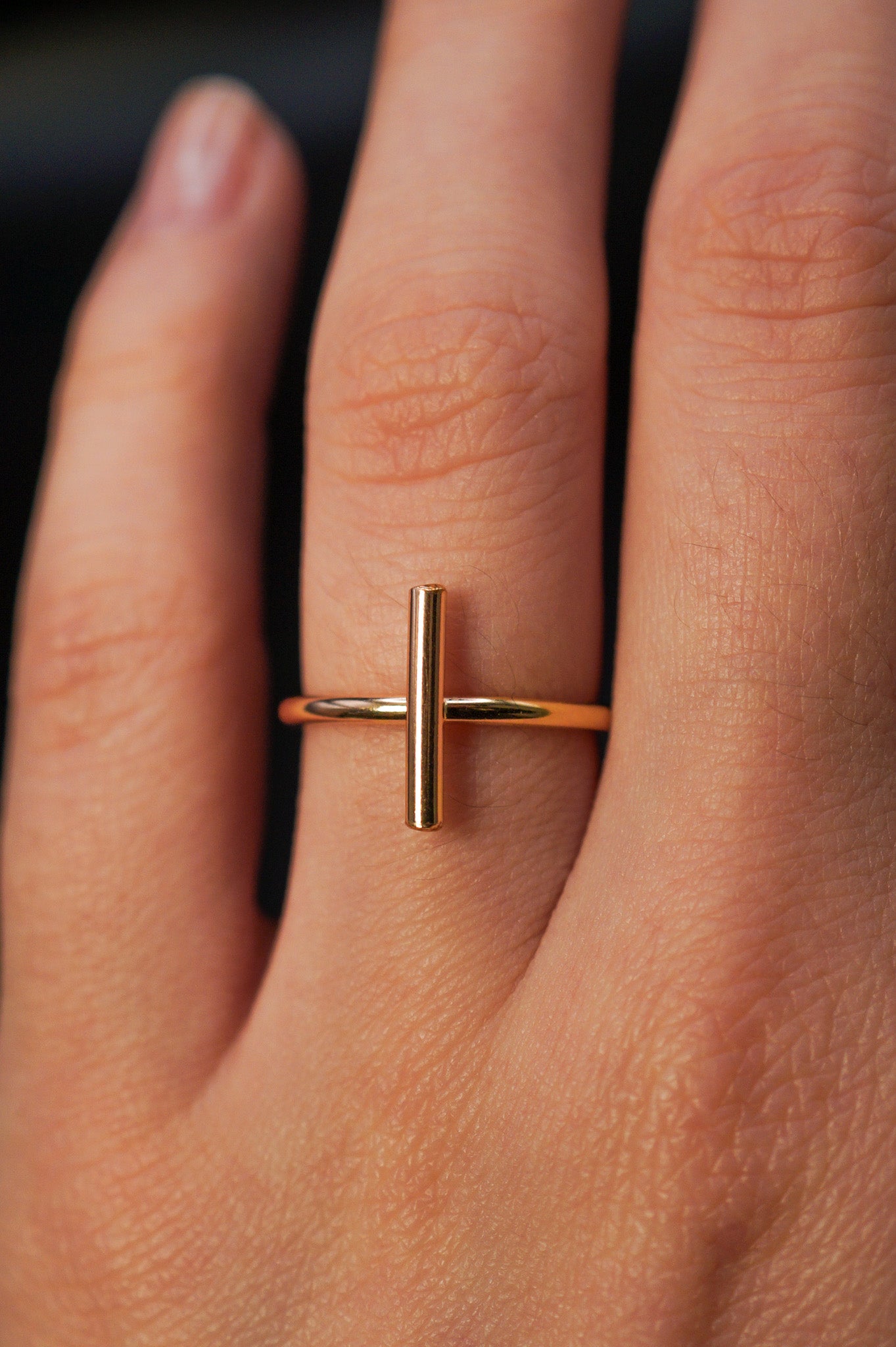 Mini Bar Ring, 14K Gold Fill