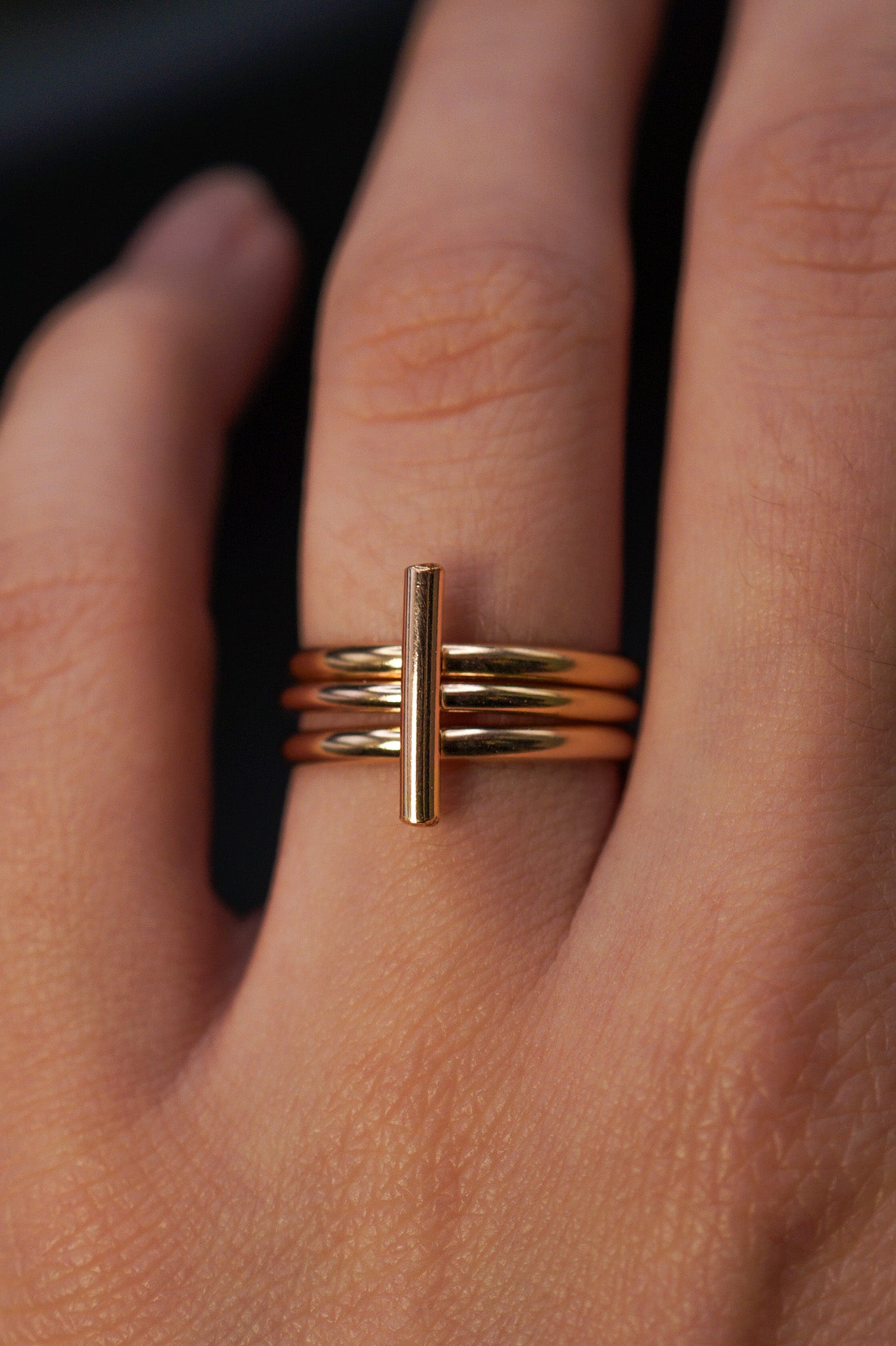 Mini Bar Ring, 14K Gold Fill