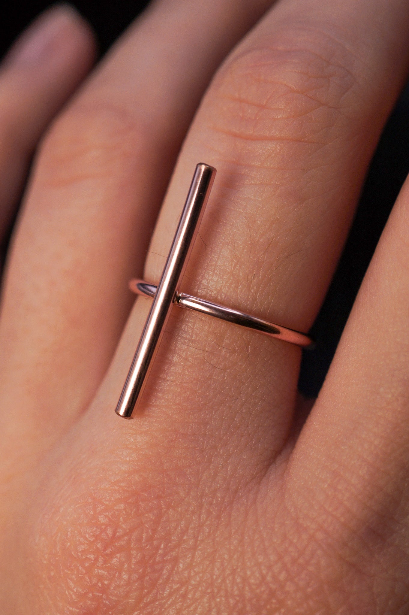 Bar Ring, 14K Rose Gold Fill