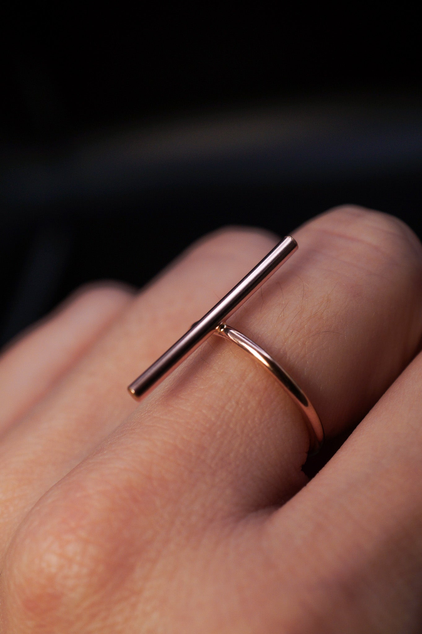 Bar Ring, 14K Rose Gold Fill