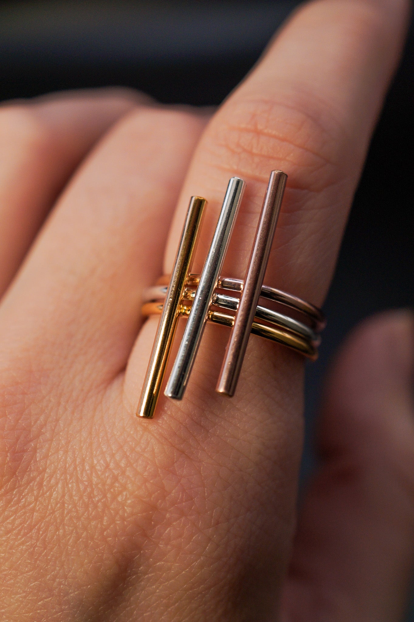 Bar Ring, 14K Rose Gold Fill