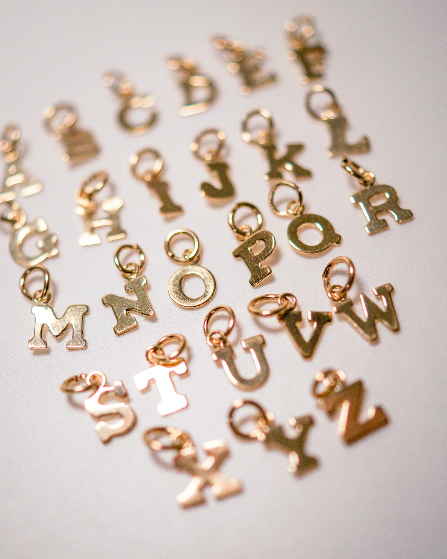 Blocky Monogram Letter Charm