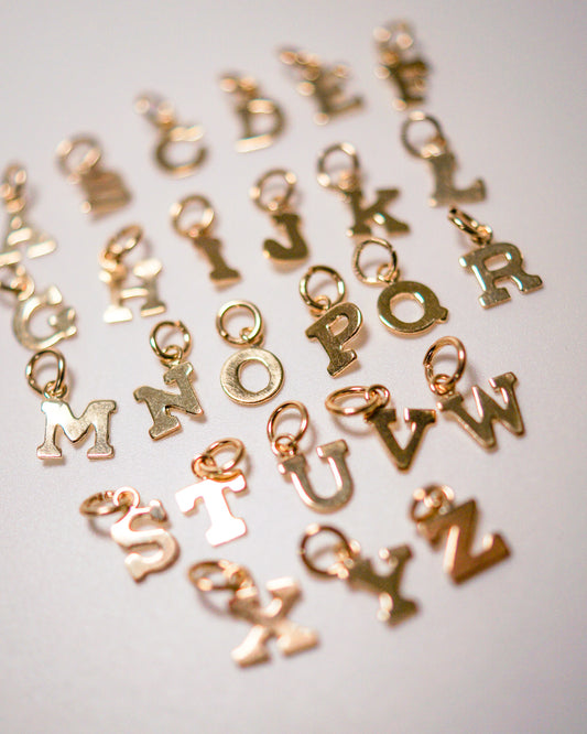 Blocky Monogram Letter Charm