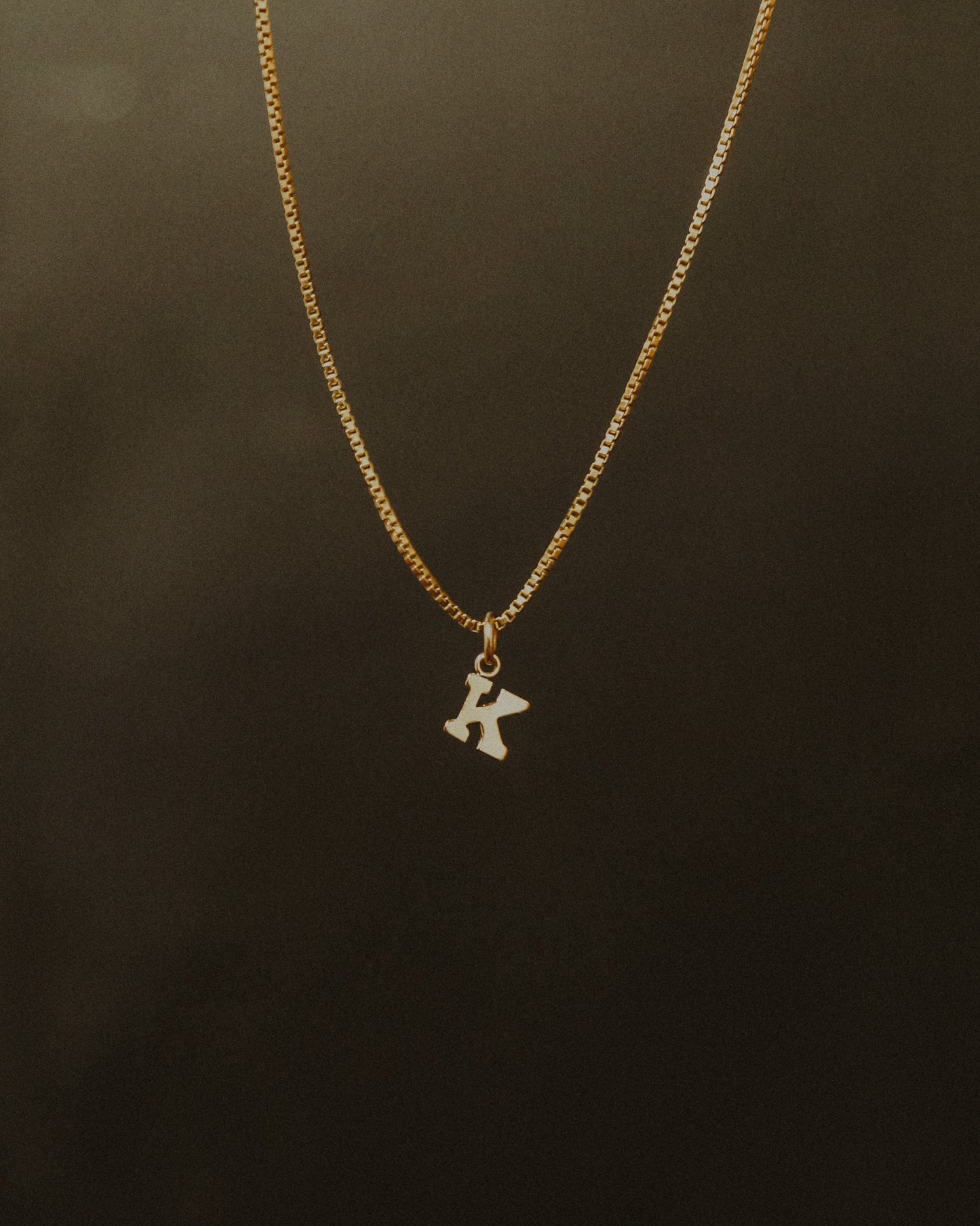 Blocky Letter Necklace, 14K Gold Fill