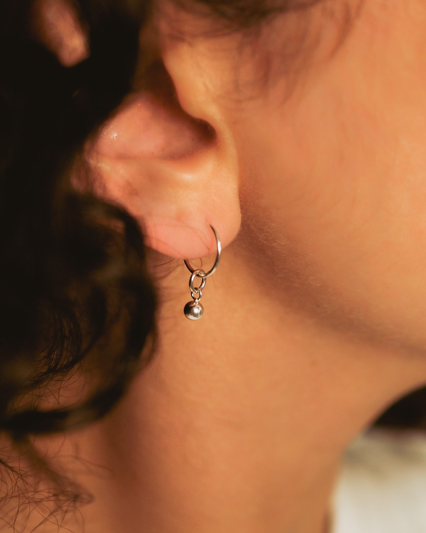 Bead Ball Charm, Gold or Silver