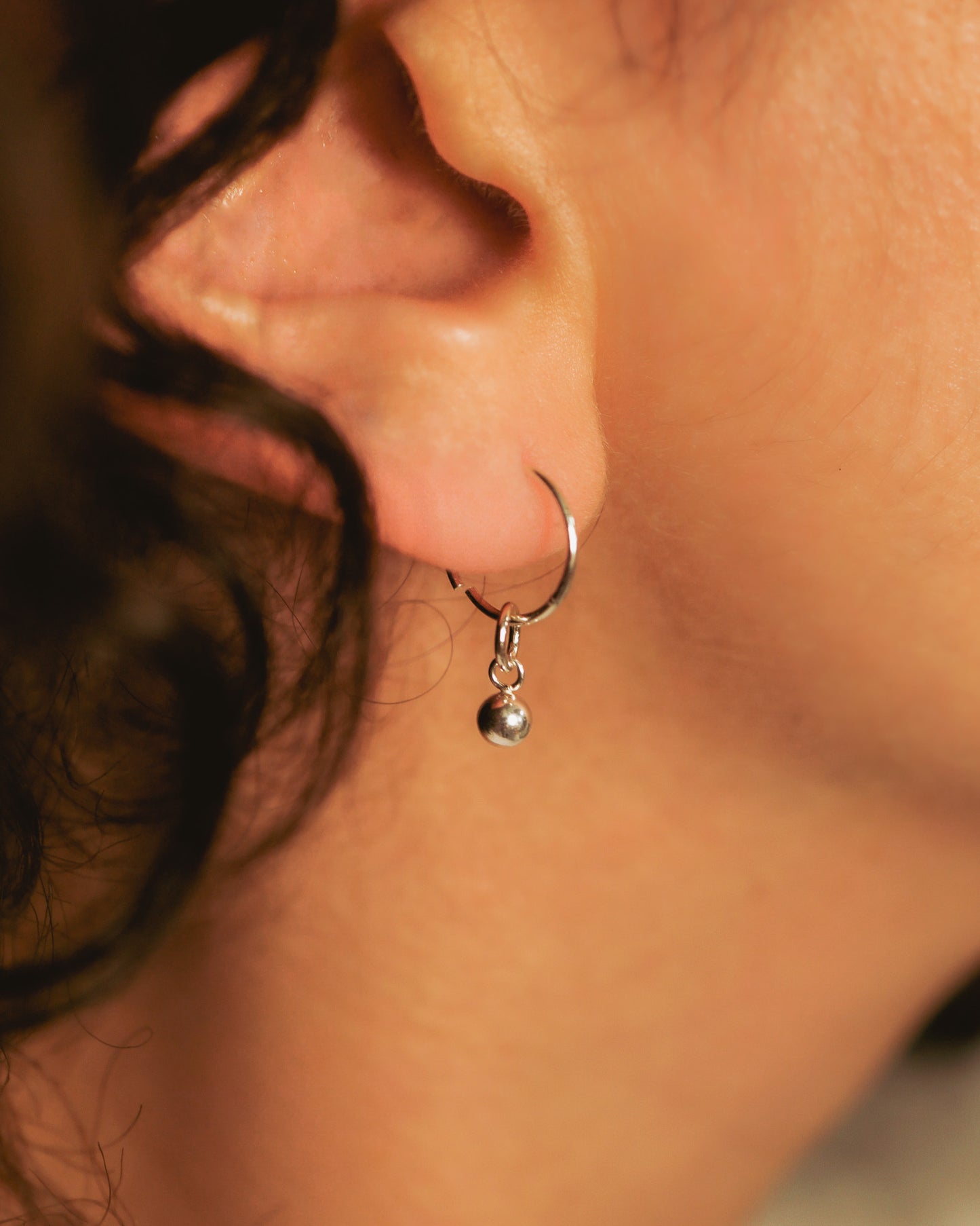 Bead Ball Charm, Gold or Silver