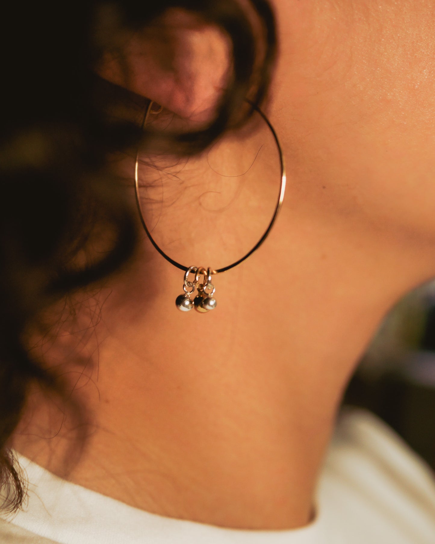 Bead Ball Charm, Gold or Silver