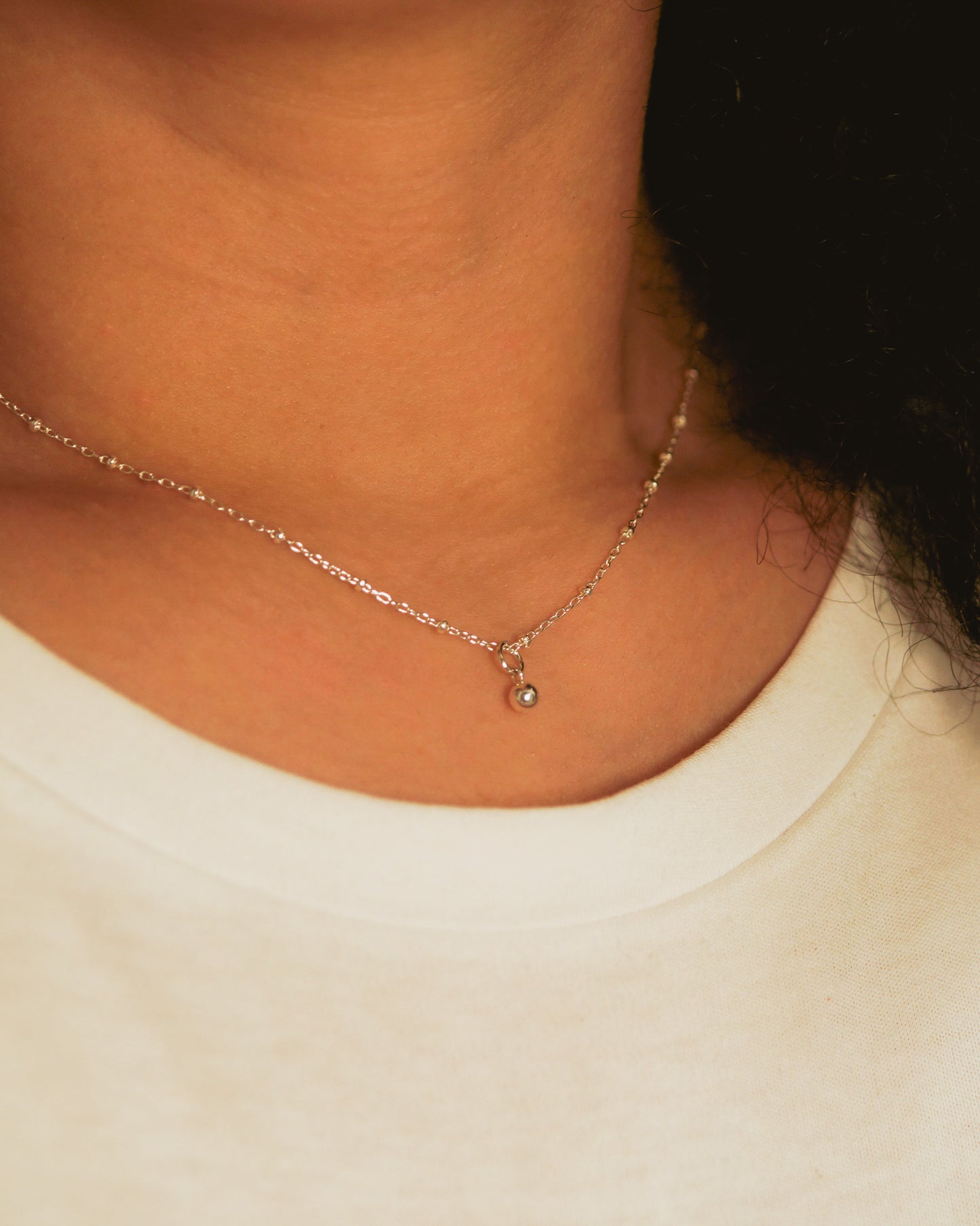 Bead Ball Charm, Gold or Silver