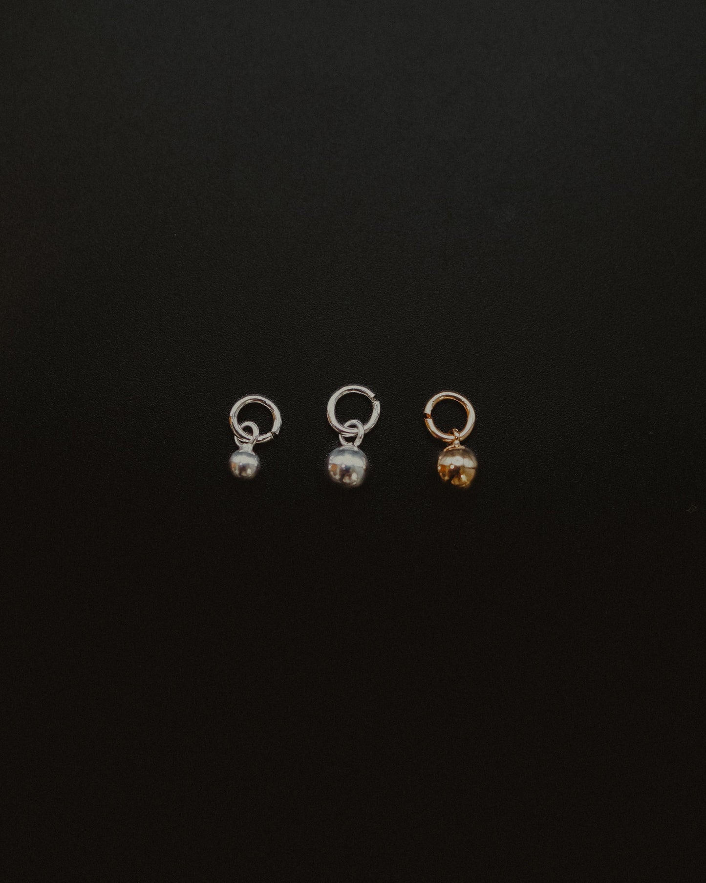 Bead Ball Charm, Gold or Silver