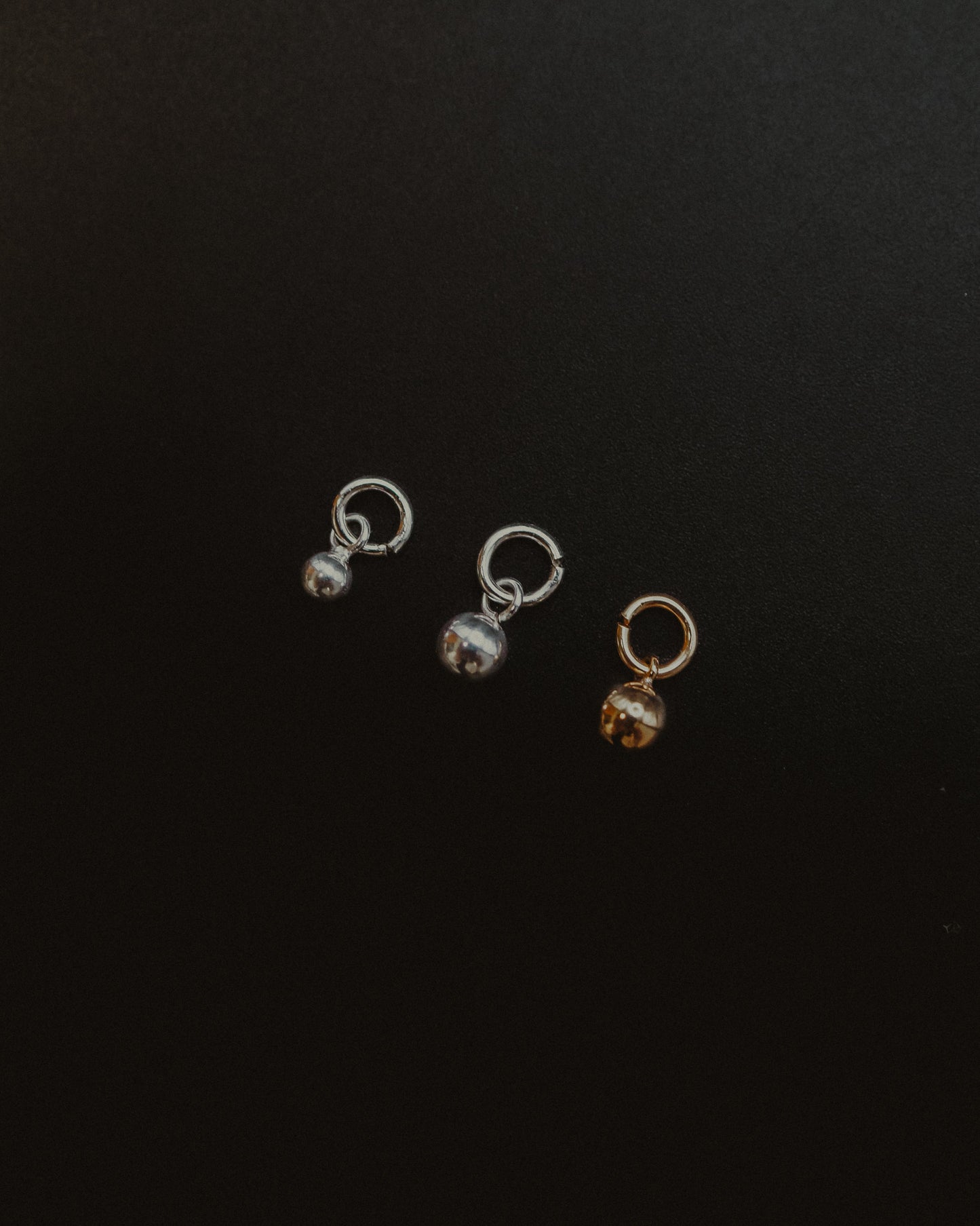 Bead Ball Charm, Gold or Silver