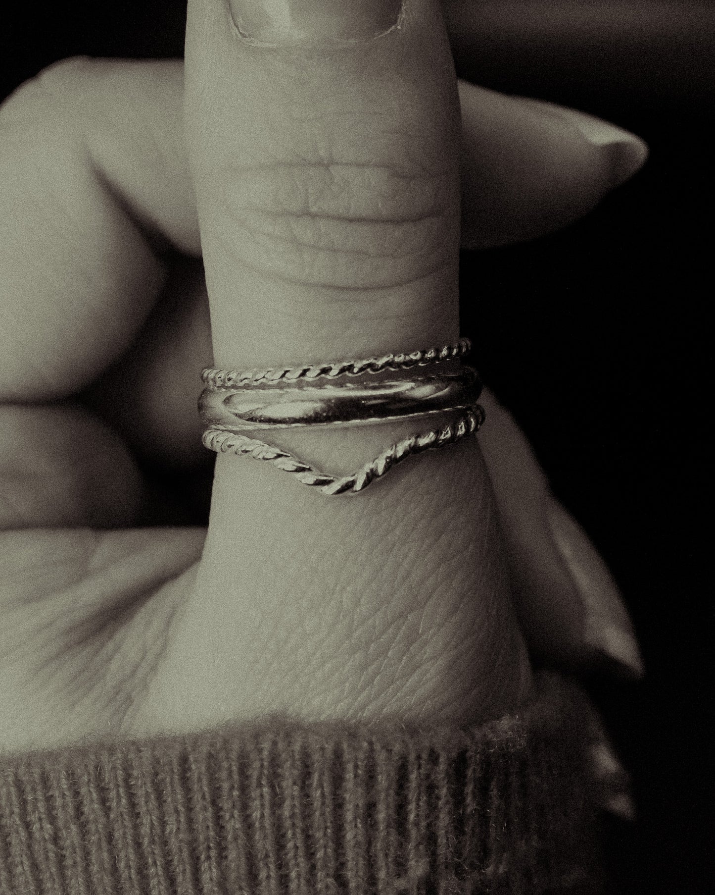 Twist Teardrop Ring, Sterling Silver