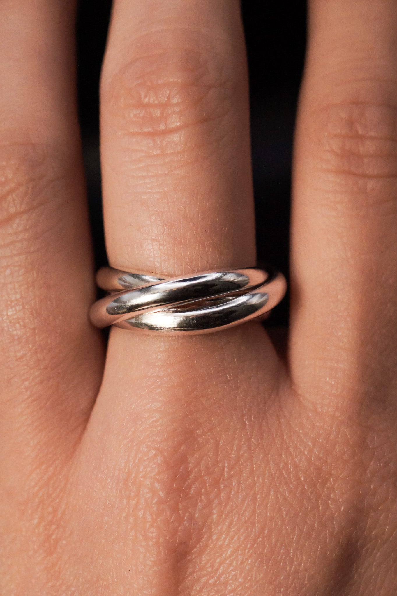 Chunky Interlocking Ring, Sterling Silver