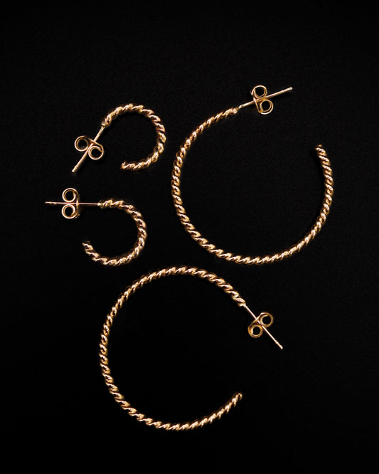 Chunky Twist Hoops in 14K Gold Fill, Rose Gold Fill or Sterling Silver