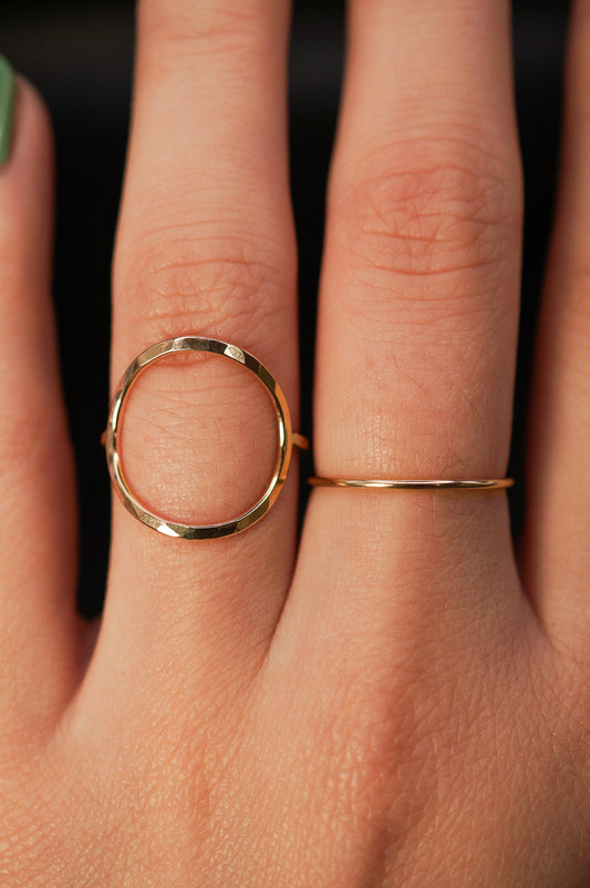 Circle Set of 2 Stacking Rings, Gold Fill, Rose Gold Fill or Sterling Silver