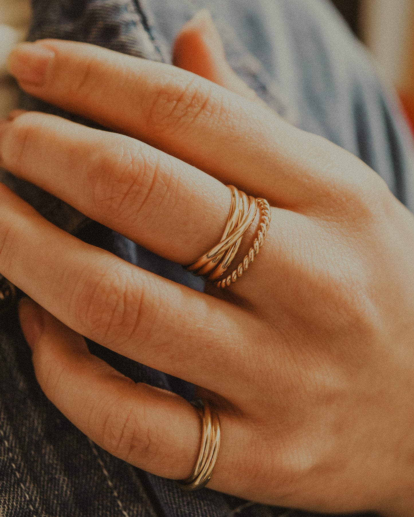 Chunky Twist Ring, 14K Rose Gold Fill