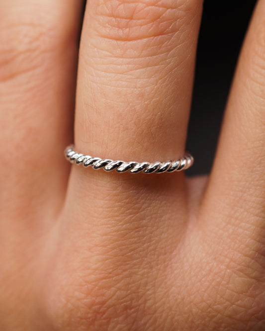 Chunky Twist Ring, Sterling Silver