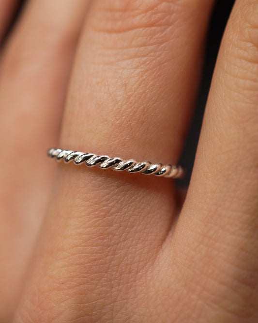 Chunky Twist Ring, Sterling Silver