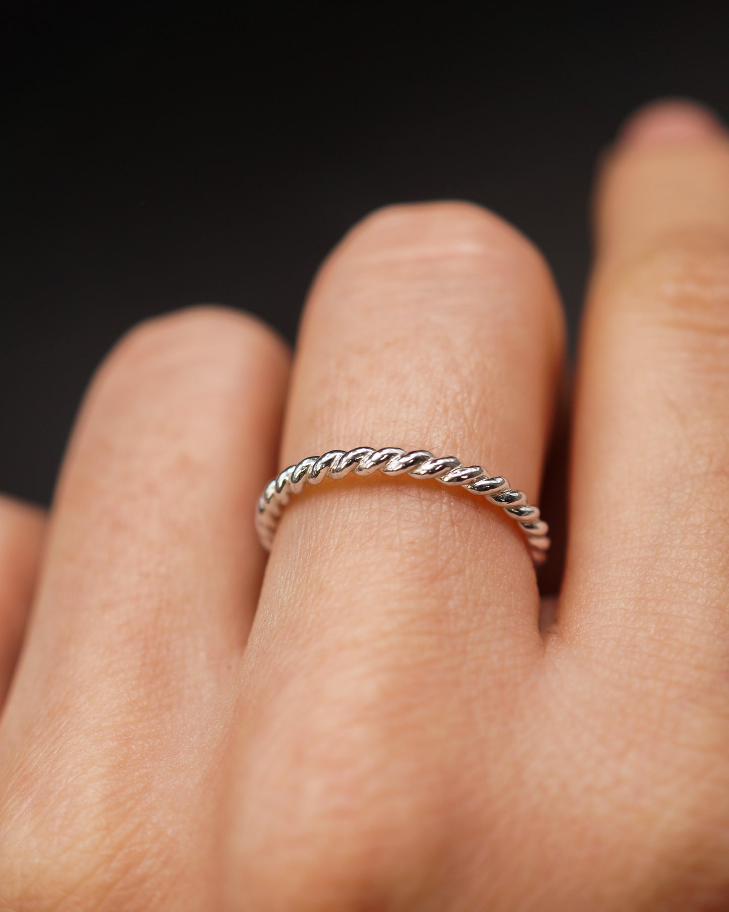 Chunky Twist Ring, Sterling Silver