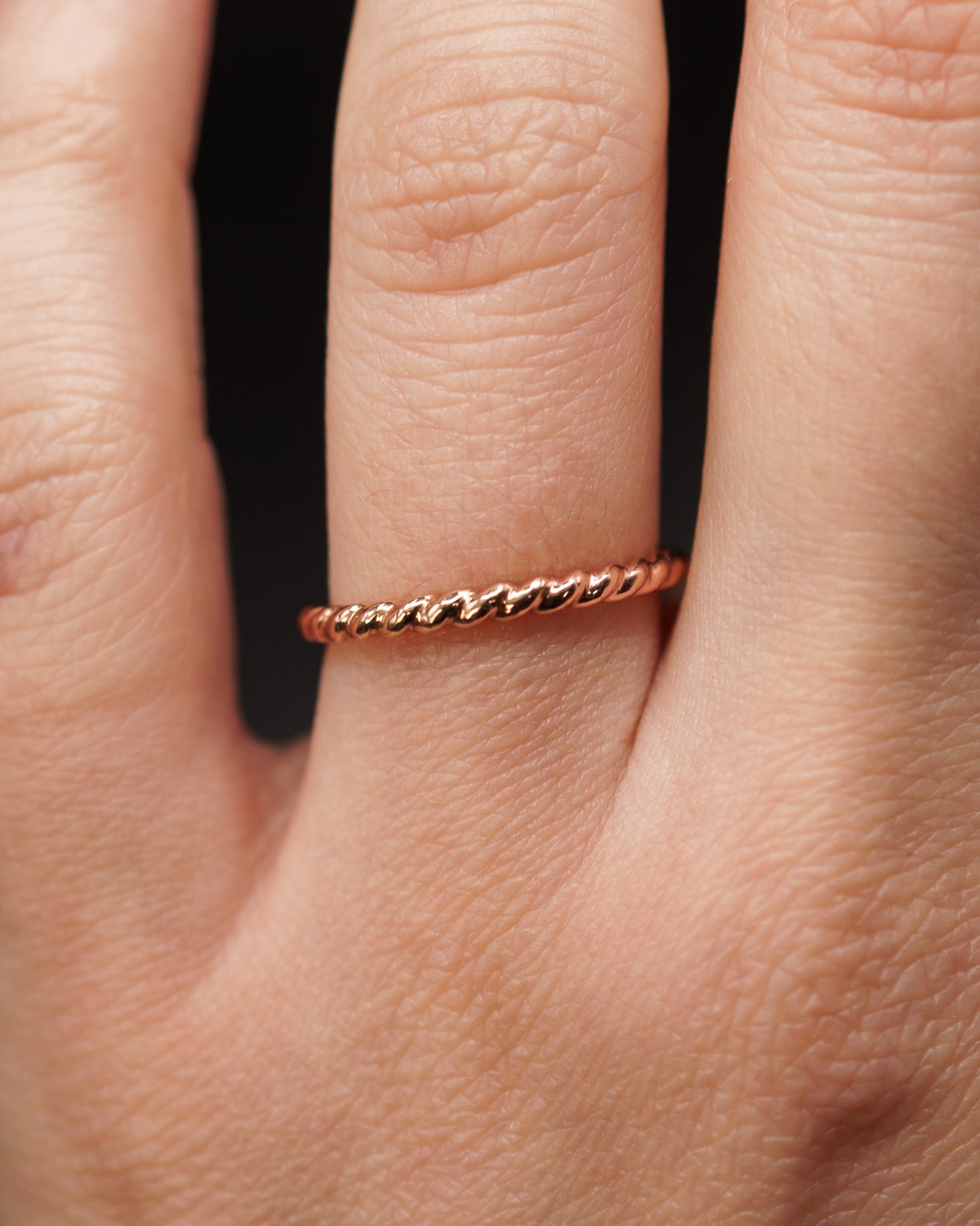 Chunky Twist Ring, 14K Rose Gold Fill