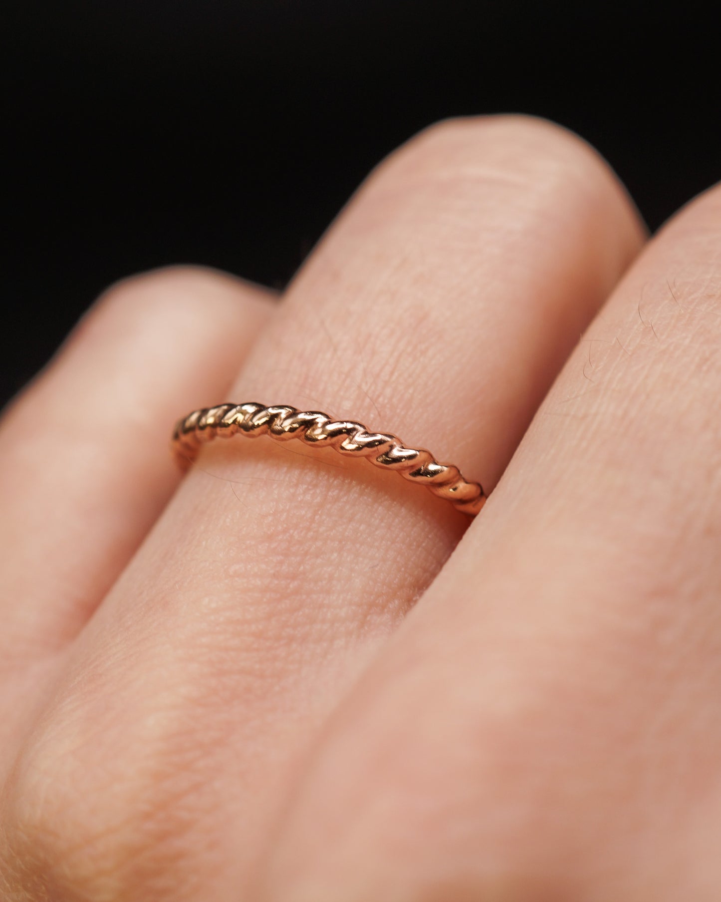 Chunky Twist Ring, 14K Rose Gold Fill