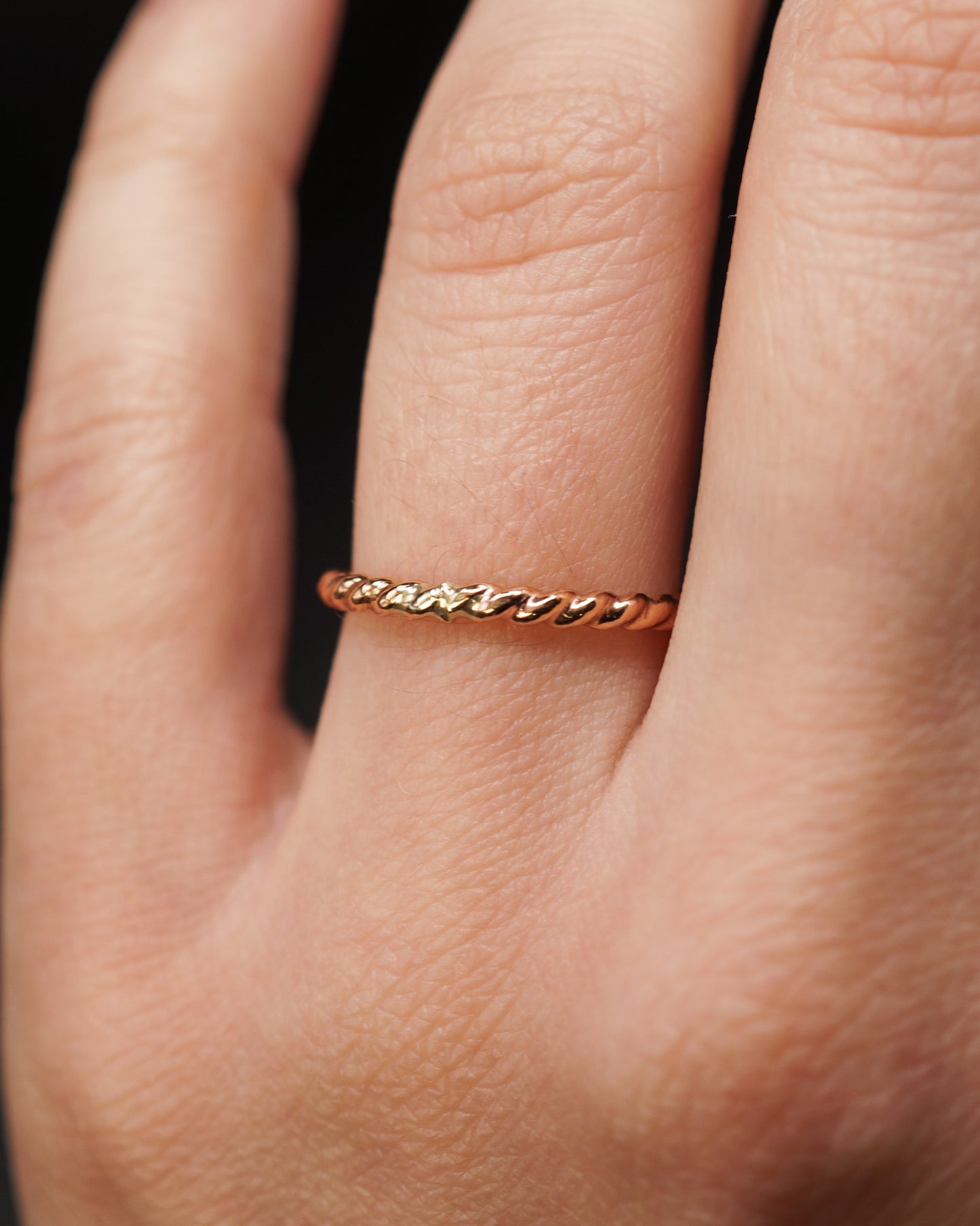 Chunky Twist Ring, 14K Rose Gold Fill