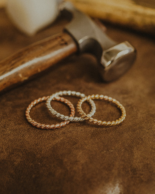 Chunky Twist Ring, 14K Rose Gold Fill