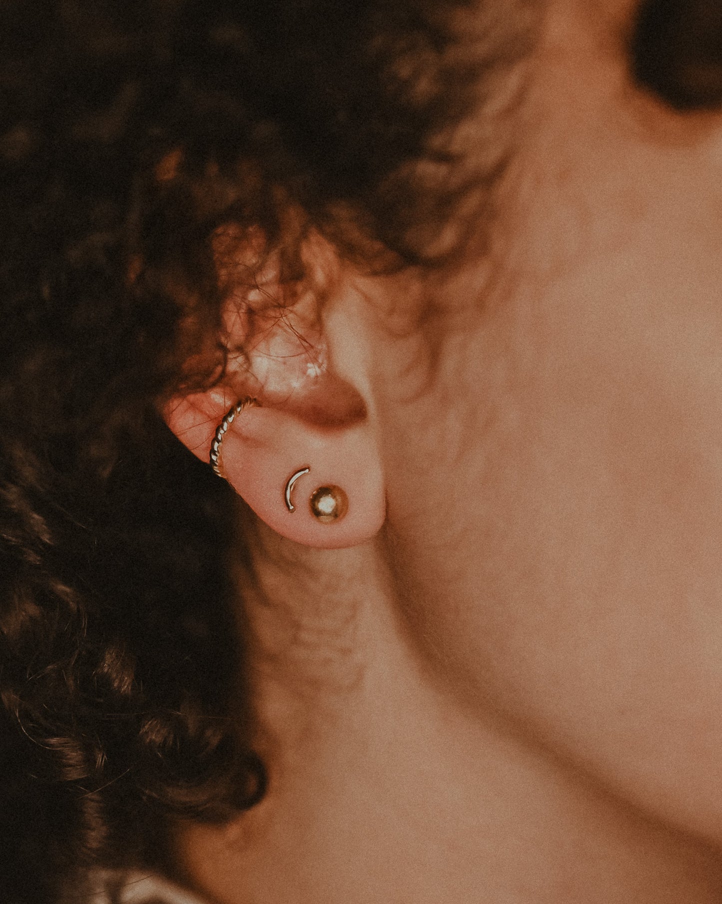 Dome Stud Earrings, Solid Gold or Rose Gold