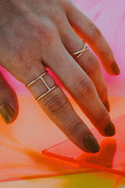 Large Cage Ring, 14K Rose Gold Fill