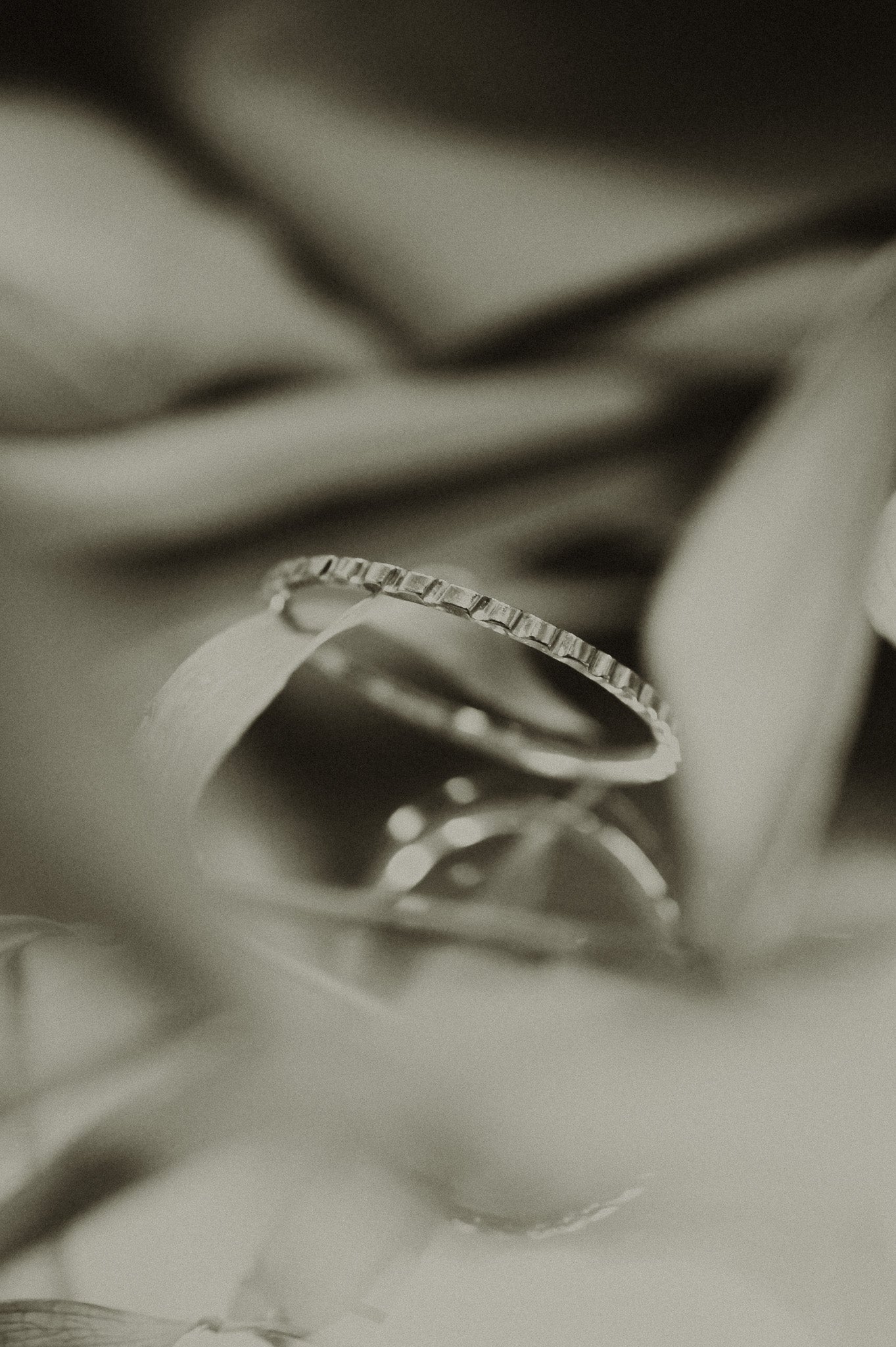 Half Lined Ring, Sterling Silver