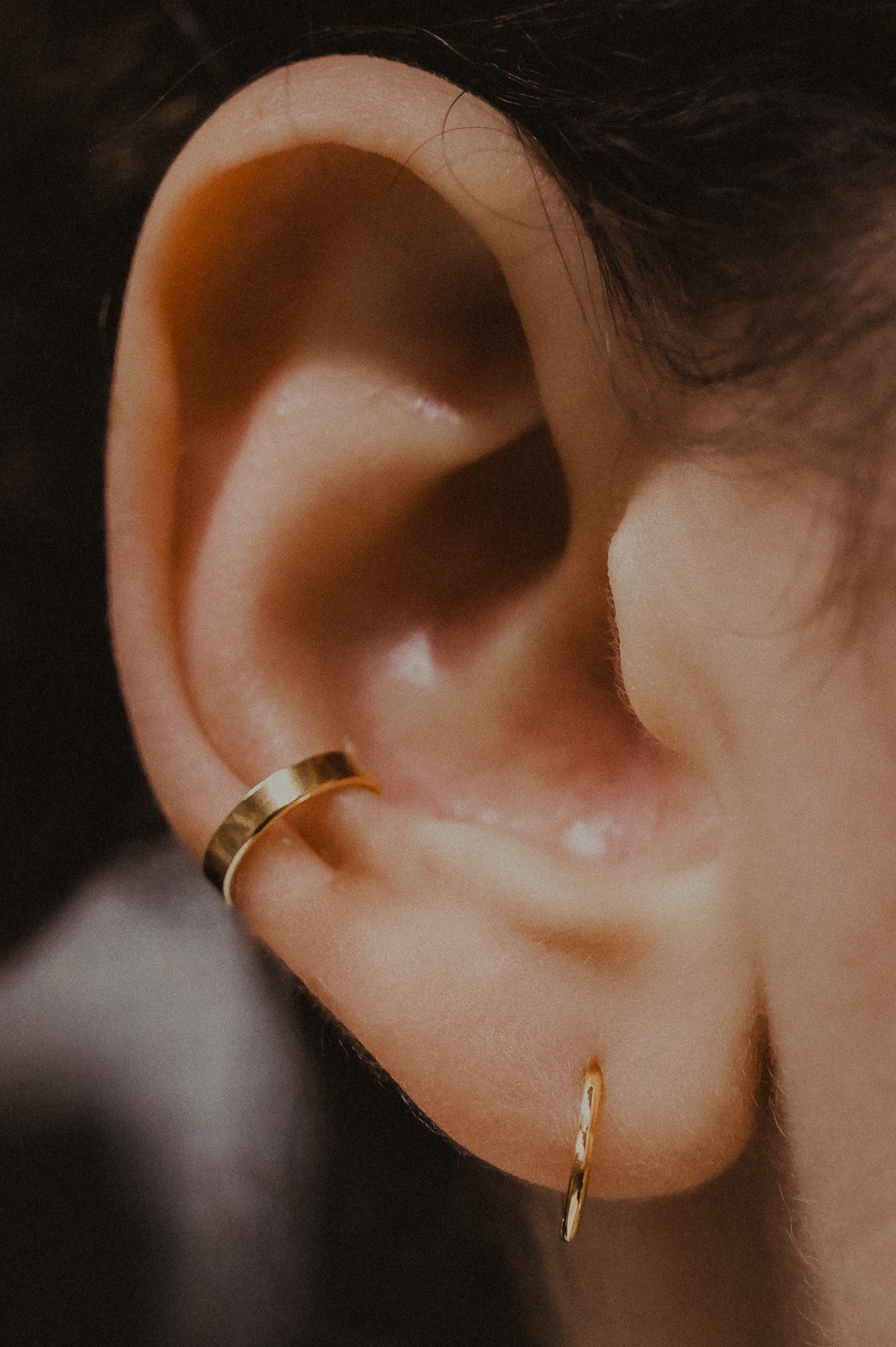 Mirror Ear Cuff, Solid 14K Gold