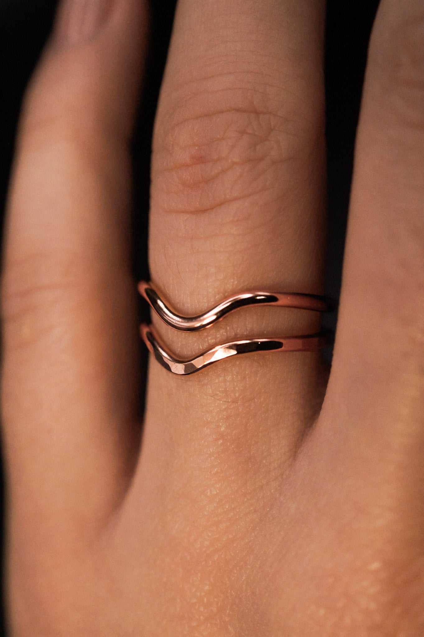 Teardrop Ring, Solid 14K Rose Gold