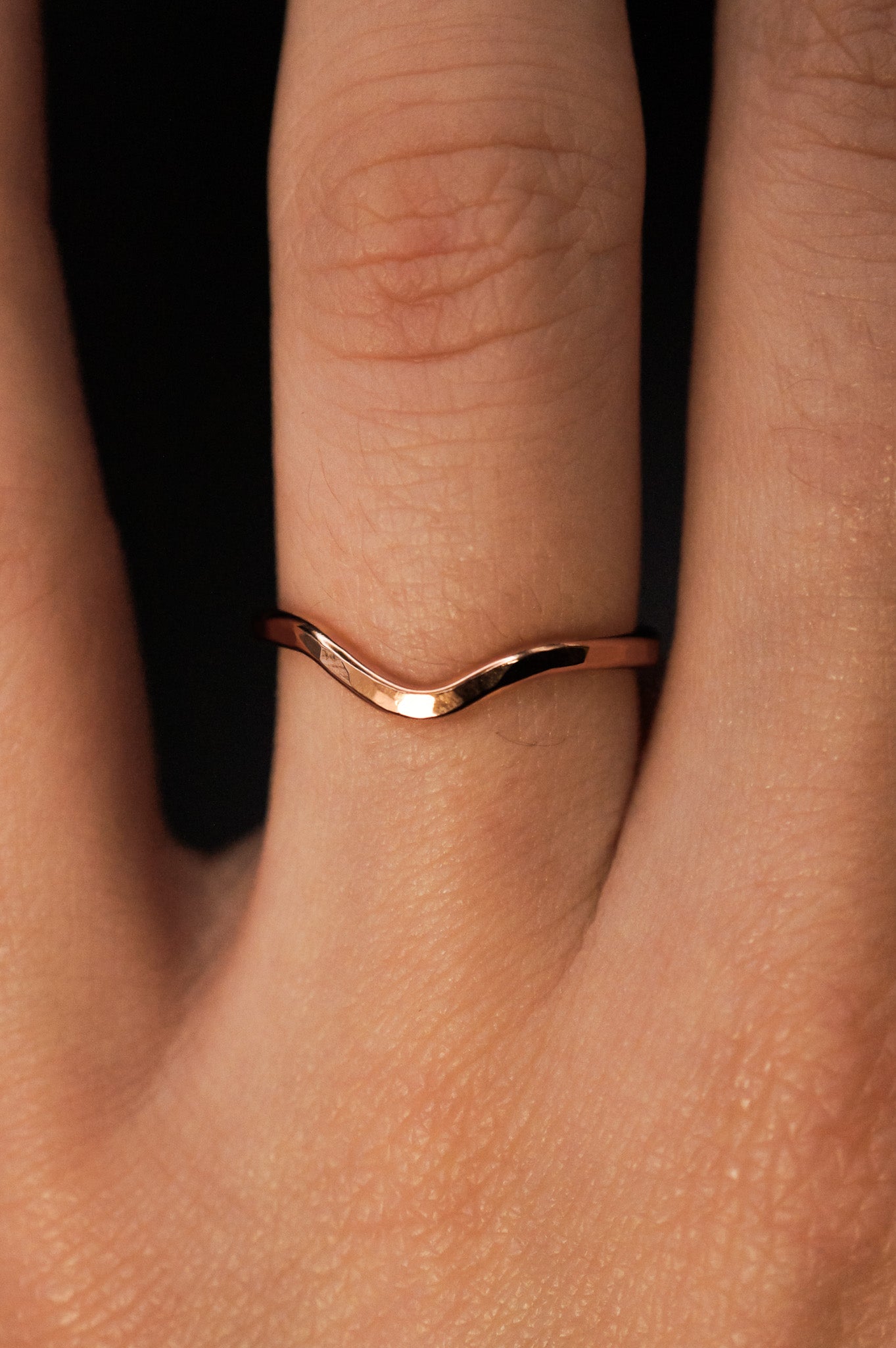 Teardrop Ring, Solid 14K Rose Gold