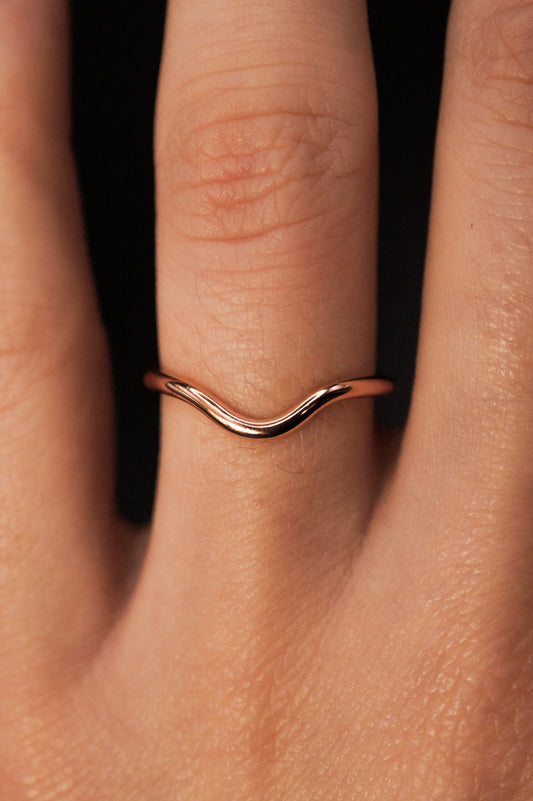 Teardrop Ring, Solid 14K Rose Gold